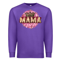 Purple mama with round leopard Premium Sweatshirt - Zillion Design Studio
