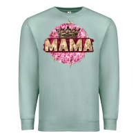 Seafoam mama with round leopard Premium Sweatshirt - Zillion Design Studio