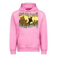 Fuchsia Pink aint goin down til the sun comes up cowboy Urban Hoodie - NancyCooperArtShop