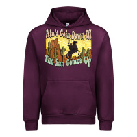 Mauve Wine aint goin down til the sun comes up cowboy Urban Hoodie - NancyCooperArtShop