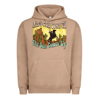 Pigment Burro aint goin down til the sun comes up cowboy Urban Hoodie - NancyCooperArtShop