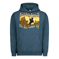 Pigment Midnight Navy aint goin down til the sun comes up cowboy Urban Hoodie - NancyCooperArtShop