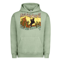 Pigment Oil Green aint goin down til the sun comes up cowboy Urban Hoodie - NancyCooperArtShop