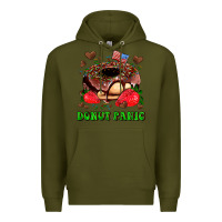 Army Green donut panic Premium Hoodie - AdoDesignShop