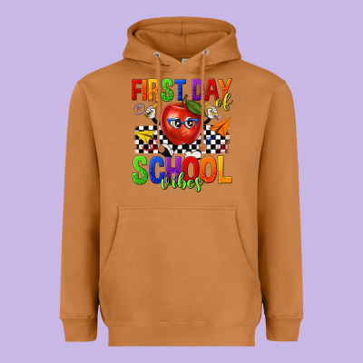 First Day Of School Vibes Heavyweight Hoodie Designed By Texasbilliewilder