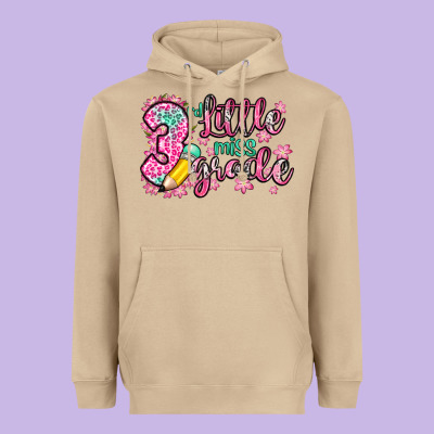 Little Miss 3rd Grade Heavyweight Hoodie Designed By Zillion Design Studio
