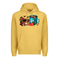 Antique Gold donut coffee strawberry Premium Hoodie - AdoDesignShop