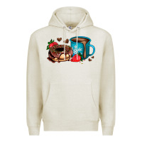 Oatmeal Heather donut coffee strawberry Premium Hoodie - AdoDesignShop