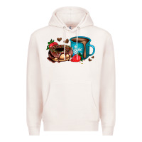 Pale Pink donut coffee strawberry Premium Hoodie - AdoDesignShop