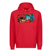 Red donut coffee strawberry Premium Hoodie - AdoDesignShop