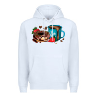 White donut coffee strawberry Premium Hoodie - AdoDesignShop