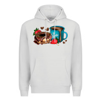 Dove Grey donut coffee strawberry Premium Hoodie - AdoDesignShop