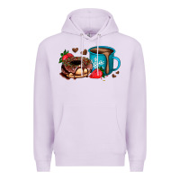Lilac donut coffee strawberry Premium Hoodie - AdoDesignShop