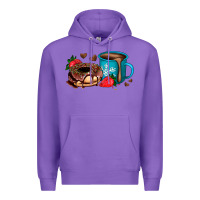 Purple donut coffee strawberry Premium Hoodie - AdoDesignShop