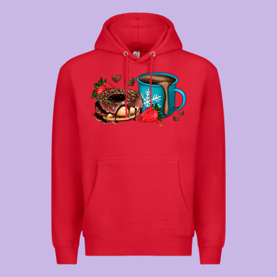 Donut Coffee Strawberry Premium Hoodie Designed By Adodesignshop