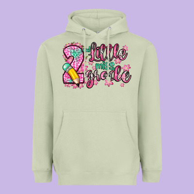 Little Miss 2nd Grade Heavyweight Hoodie Designed By Zillion Design Studio