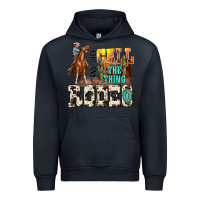 Navy and they call the thing rodeo Urban Hoodie - NancyCooperArtShop