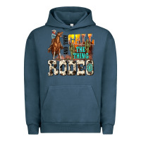 Pigment Midnight Navy and they call the thing rodeo Urban Hoodie - NancyCooperArtShop