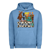 Pigment Pebble Blue and they call the thing rodeo Urban Hoodie - NancyCooperArtShop