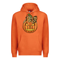 Carrot Leopard Ribbon Halloween Pumkin Premium Hoodie - JahusDesignShop