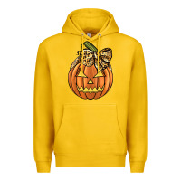 Lemon Leopard Ribbon Halloween Pumkin Premium Hoodie - JahusDesignShop