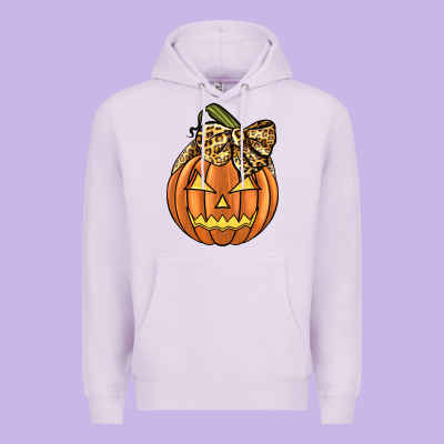Leopard Ribbon Halloween Pumkin Premium Hoodie Designed By Jahusdesignshop