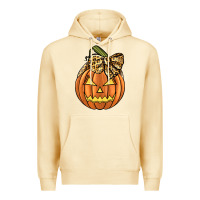 Pina Colada Leopard Ribbon Halloween Pumkin Premium Hoodie - JahusDesignShop