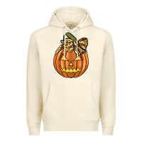 Sandshell Leopard Ribbon Halloween Pumkin Premium Hoodie - JahusDesignShop