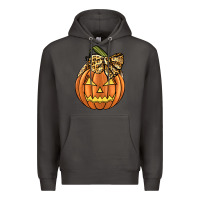 Smoke Leopard Ribbon Halloween Pumkin Premium Hoodie - JahusDesignShop