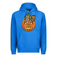 True Royal Leopard Ribbon Halloween Pumkin Premium Hoodie - JahusDesignShop