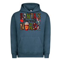 Pigment Midnight Navy santa's favorite nurse Urban Hoodie - Jasminsmagicworld