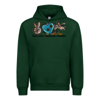 Forest Green peace love triceratops horridus Urban Hoodie - LillyAllenDesigns