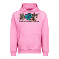Fuchsia Pink peace love triceratops horridus Urban Hoodie - LillyAllenDesigns