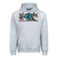 Heather Grey peace love triceratops horridus Urban Hoodie - LillyAllenDesigns
