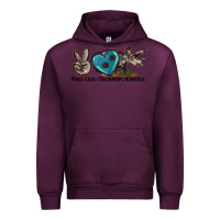 Mauve Wine peace love triceratops horridus Urban Hoodie - LillyAllenDesigns