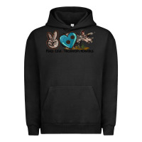 Pigment Black peace love triceratops horridus Urban Hoodie - LillyAllenDesigns