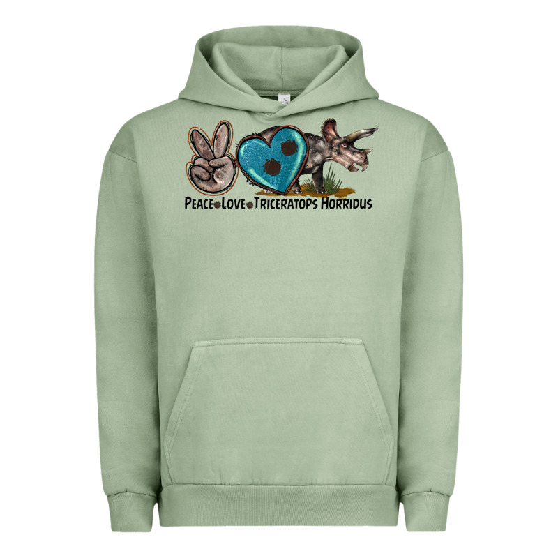 Peace Love Triceratops Horridus Urban Hoodie by LillyAllenDesigns | Teevron