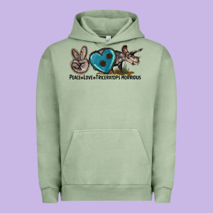 Peace Love Triceratops Horridus Urban Hoodie Designed By Lillyallendesigns