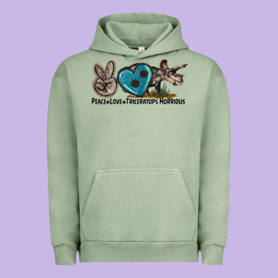 Peace Love Triceratops Horridus Urban Hoodie Designed By Lillyallendesigns