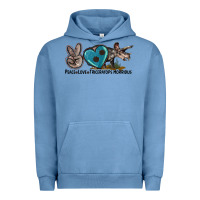 Pigment Pebble Blue peace love triceratops horridus Urban Hoodie - LillyAllenDesigns
