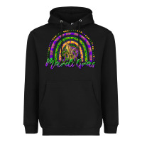 Black mardi gras rainbow and fleur de lis Heavyweight Hoodie - RanaPortraitStore