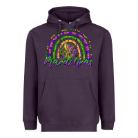 Plum mardi gras rainbow and fleur de lis Heavyweight Hoodie - RanaPortraitStore