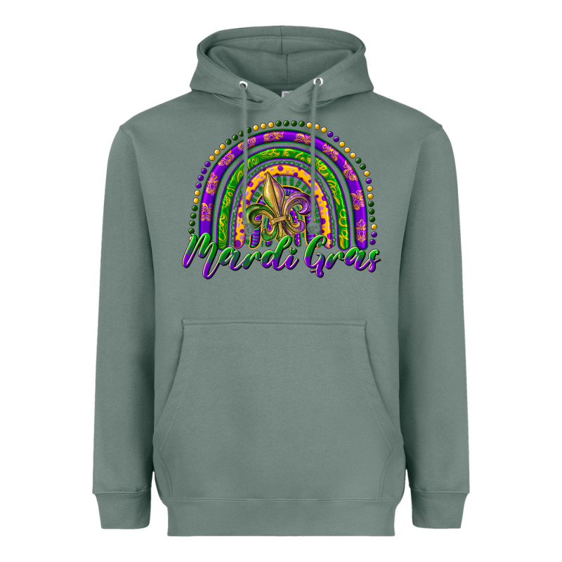 Mardi Gras Rainbow And Fleur De Lis Heavyweight Hoodie by RanaPortraitStore | Teevron