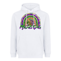 White mardi gras rainbow and fleur de lis Heavyweight Hoodie - RanaPortraitStore