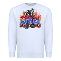 White motocross mom Premium Sweatshirt - Zillion Design Studio