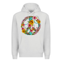 Dove Grey floral peace sign with gemstone Premium Hoodie - Artiststas
