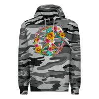 Slate Camo floral peace sign with gemstone Premium Hoodie - Artiststas