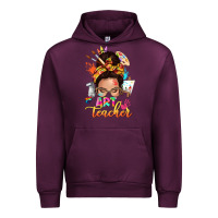 Mauve Wine art teacher messy bun Urban Hoodie - NancyCooperArtShop
