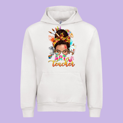 Art Teacher Messy Bun Urban Hoodie Designed By Nancycooperartshop