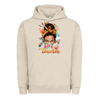 Pigment French Oak art teacher messy bun Urban Hoodie - NancyCooperArtShop